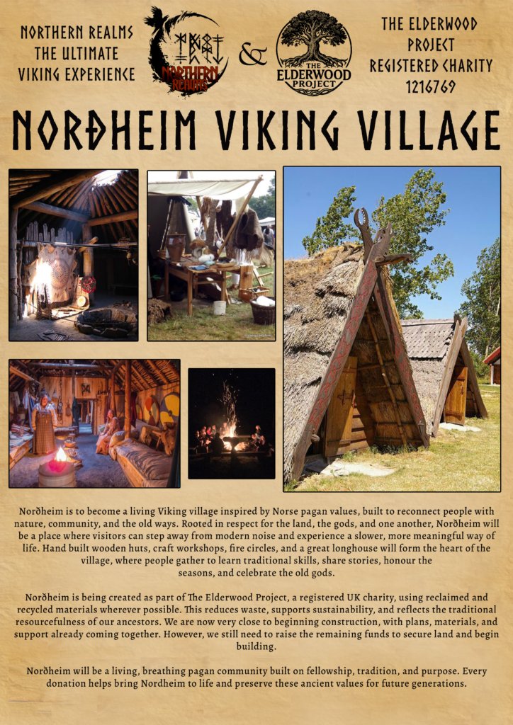 a fundraising poster for nordheim viking village